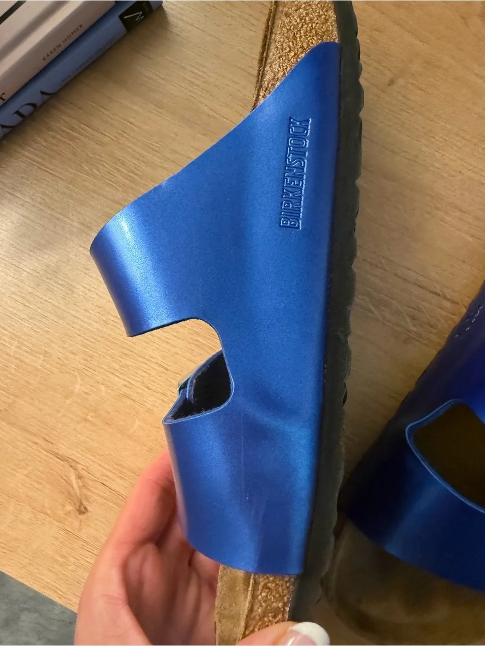 Birkenstock Metallic Blue Double Strap Sandals - Picture 9 of 10